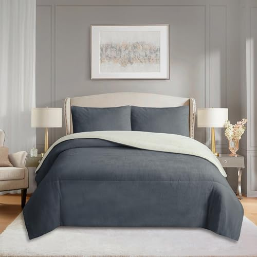 various Edredón Invierno Sherpa Extra Grueso 560 g/m² | Manta Borreguito Suave y Cálida | Edredón Borrego 240 x 260 cm Cama para Matrimonio y Sofá | Transpirable y Reversible.
