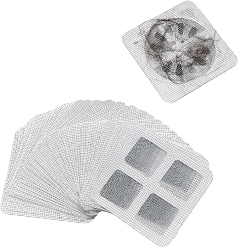 Gudemoore 100 Stück Haarsieb Dusche, Disposable Haarfänger Dusche Stickers, Duschsieb Abfluss Haare,Duschabfluss Mesh Aufkleber,Duschabfluss Haarfänger,für Waschbecken, Balkone, Bäder und Küchen