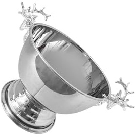 VUIUYOIES Cuenco vintage con pedestal de cabeza de ciervo para fiestas, bares, actividades al aire libre, suave, fácil limpiar, aspecto impresionante, ideal para cubos hielo y champán, ideal para