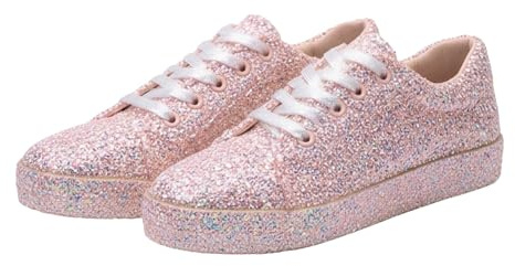 Damsneakers, paljetter, skor, andas, lätta glitterskor, sportskor, platta, bekväma, glänsande glitterskor, sneakers, promenadskor, fritidsskor, löparskor, ROSA, 42 EU