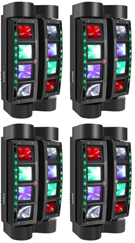 8-strahl Rgbw Moving Head Licht, Dmx512- Und Soundaktiviertes Disco Dj Bühnenlicht Mit 2 Pixeleffekten, 150° Pan Und 60° Tilt, 7/15ch Beam-licht, Für Party Hochzeit Club 4pcs