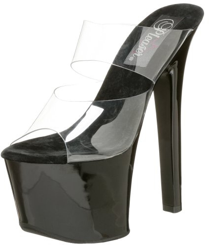 Pleaser SKY-302, Damen Plateau, Transparent (Clr/Blk), 39 EU