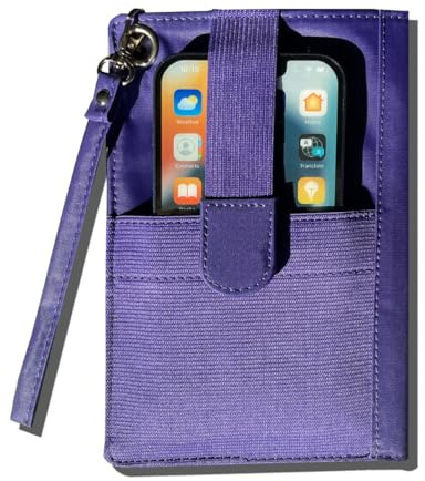 Big Skinny Women's Plus Size myPhone Bi-Fold Slim Wallet, Holds Up to 20 Cards, Purple