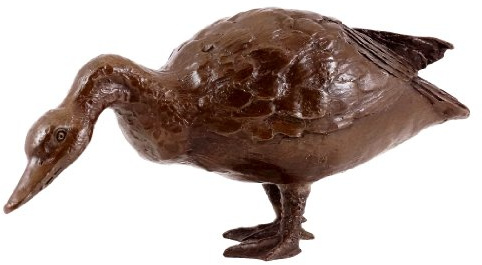 Kunst & Ambiente - Tierfigur - Ente aus Bronze - signiert von Milo - Dekorative Skulptur - Statuen online kaufen - Garten Dekoration - Außen