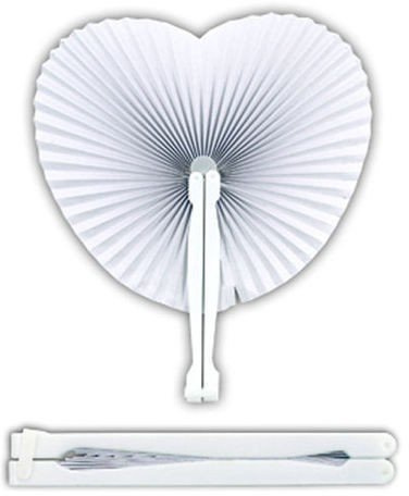 5.ZERO 60 pz Ventagli Bianchi Pieghevoli a forma di cuore in Plastica Carta Per Feste Eventi