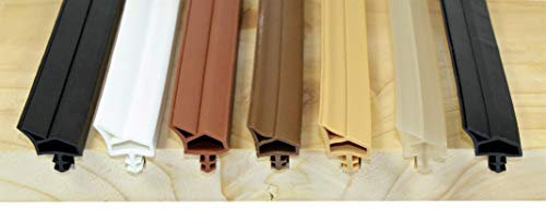 SN-TEC Zimmertürdichtung/Türdichtung/Türgummi SNTD 3005 für 4mm Nut mit verstärkter Anschlag Nase (50 Meter) Farbauswahl: Schwarz/Weiß/Braun/Dunkelbraun/Beige/Transparent (Schwarz)