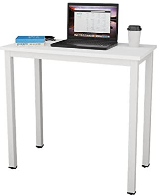sogesfurniture Scrivania compatta per Computer PC Tavolo da Studio in Acciaio Legno, 80x40cm Ufficio Postazioni di Lavoro Tavolo da Pranzo per casa e Ufficio, Studio e Scrittura,BHEU-AC3DW-8040