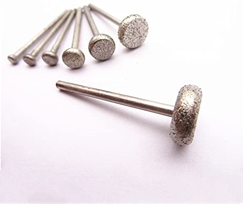 5 pezzi con mola tonda diamantata punta montata su testa sferica giada intaglio frese rotante ad ago piatto rotante, 160 (gambo 3mm)