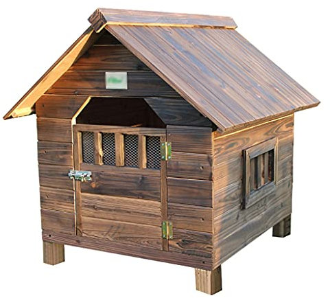 Katzenbetten Indoor Outdoor Hundehütte Katzenhaus Zwinger Multifunktionale Cattery Katzenstreu Haustierhaus Hundekäfig-Kaninchen-Nest Massivholz Hundehütte (Color : Brown, Size : 66 * 69 * 67cm)