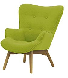 Nordville Bloomy Sessel Mini Für Kinder - Ohrensessel in Landhaus-Stil | Der perfekte Polstersessel für entspannte, Lange Fernseh- und Leseabende (Green, Eiche hell)