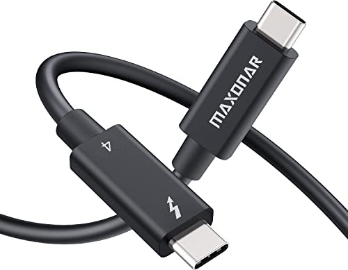 Câble Thunderbolt 4 Certifié TB4 de 2m USB C 4.0,USB IF,Charge 40 Gbps/100W,8K@30Hz,5K@60Hz,Double Vidéo 4K Compatible pour Moniteur,Mac Studio,Studio Display,M1 Macbook Air,SSD,eGpu,Docking Station