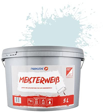 Farbklecks24 Meisterweiß Color, Wandfarbe Blau 6-0 (5L),(versch. Farben),hohe Deckkraft