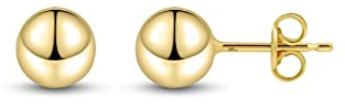 Amberta Allure Boucles D'Oreilles pour Femme en Or Jaune 9 Carats Boule