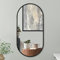 Americanflat 50x100 cm Espejo Ovalado de Pared - Espejo Decorativo con Marco de Aluminio para Baño, Recibidor, Tocador y Salón - Negro