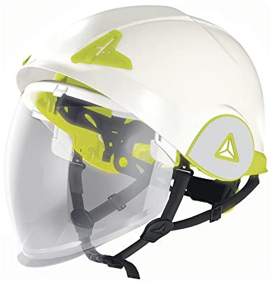 Elmetto da cantiere tipo casco Design dinamico sportivo ABS visiera retrattile testa 53-64cm rotor dielettrico Deltaplus ONYX2 - UNICA, Bianco