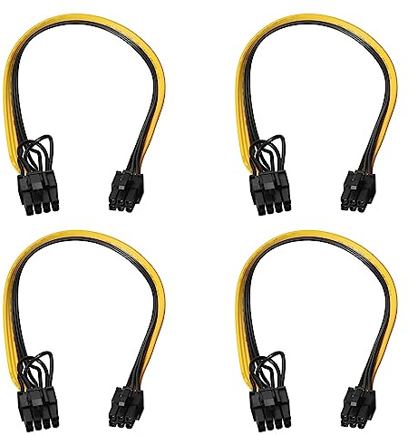 PATIKIL PCIe Cable 6 Pin Male to 8 Pin (6+2) Male GPU Power Supply Cable PCI Express Power Adapter Cable 320mm/12.6 for Graphics Card, Pack of 4
