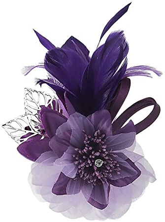 Surakey Blume Fascinator Feder Brosche für Frauen Mädchen,Mode Vintage Corsage Brosche Braut Hochzeit Cocktai Party Weihnachten Kleid Up Corsage Haarspange Hut Zubehör für Hochzeit Bankett Party