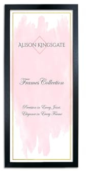 Alison Kingsgate Sleek 24X12 Picture Frame - Engineered Wood with Shatterproof Perspex Front -Perfect for Photos, Posters, Certificates -Suitable for Wall Mount or Tabletop Display - Black