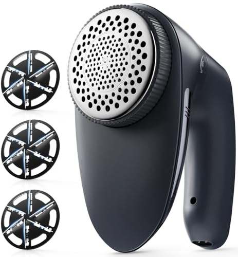 POPCHOSE Fabric Shaver, 6-Leaf Blades & Electrostatic Brush, Rechargeable