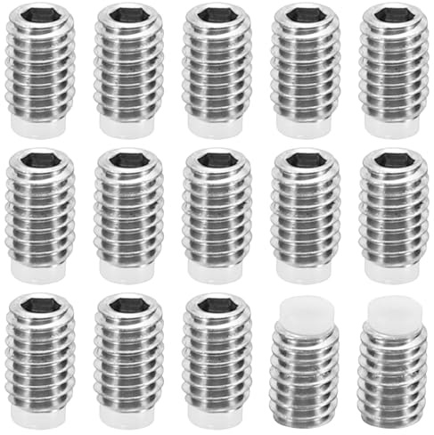 PATIKIL M4x6mm Nylon Spitze Grubenschraube 15 Pack Metrische Sechskant Buchse Kopf Kugelkopf Rutschfest Set Schrauben Innere Sechskant Antrieb Hardware 304 Edelstahl