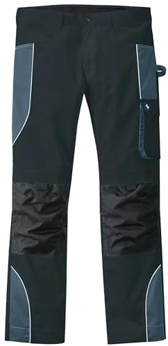 Scheibler Arbeitshosen Männer Reflektierende Cargohose Herren Bequeme Schnittschutzhose Outdoor Hose mit Multifunktionalen Taschen Schwarz/Anthrazit 50