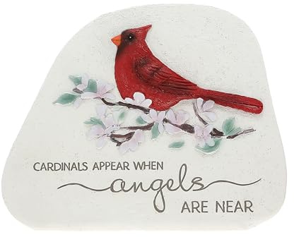Pavilion Gift Company - Cardinals Appear When Angels are Near - 7 Memorial Garden Stone Bereavement in Memory Memorial Loss of Loved One Gift Calling Hours Funeral Present