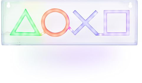 PlayStation Icons LED Neon Light - Officially Licensed Free Standing or Wall Mountable Light Sign - Game Room Accessories and Decor for Gamers | Paladone, Black