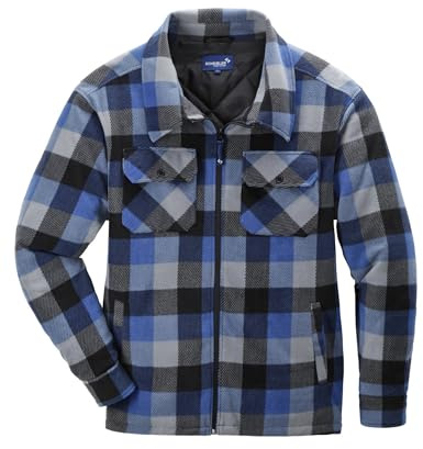 Scheibler Holzfällerhemd Herren Flanellhemd Warm Gefüttert Hemdjacke Karohemd -Outdoor Fleecejacke Langarm Thermohemd Männer Arbeitshemd mit 4 Taschen