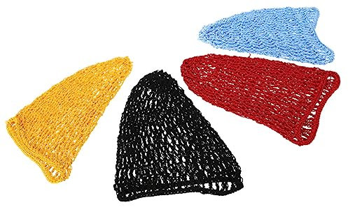 DRESSOOS Häkelnetz 4 Stück Haarnetzbeutel Aus Baumwolle Mesh Haar Net Schlafen Häkeln Haarnetz Lange Haar Net Snoods Haarnetz Zum Schlafen Schlafhaube Kurzes Haarnetz Gittergewebe Rayon