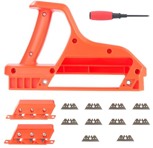 eROOSY Gipskartonplatten Schnellschneider mit 45 ° Und 60 ° Handhobel, Gipskartonschneider, Kantenhobel für Gipskarton, Handhobel Gipskartonplatten mit Schraubenzieher und 10 Klingen