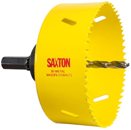 Saxton HSS Hole Saw Cutter M42 Bi-Metal 8% Cobalt Heavy Duty + Arbor (14mm – 230mm) (102mm + Arbor)