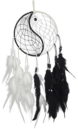 FUNOMOCYA Atrapa Sueños Yin Yang Colgante Bohemio para Decoración De Pared y Automóvil Adorno Artesanal Hecho Mano para Hogar y Habitaciones para Bodas y Fiestas