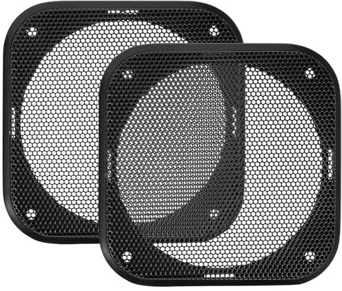TOPPERFUN 2 griglie per altoparlante auto, 4 pollici/11 cm, in metallo, copertura per altoparlante, telaio per altoparlante quadrato, protezione antipolvere