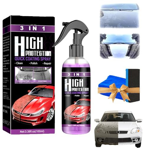 3 in 1 Beschichtungsspray, 3-in-1 Hochleistungs-Schnellauto-Beschichtungsspray, High Protection 3in1 Spray, 3 in 1 Beschichtungsspray Original, Keramikversiegelung Auto (1Stück)