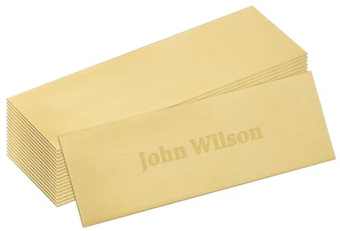 UNICRAFTALE 25Pcs Plaque Gravée Acier Inoxydable Plaque Boite aux Lettres Autocollante 76x25mm Étiquette de Personnalisables Doré Plaque Gravée pour Nom Personnaliser Plaque de Porte Sonnette de Porte