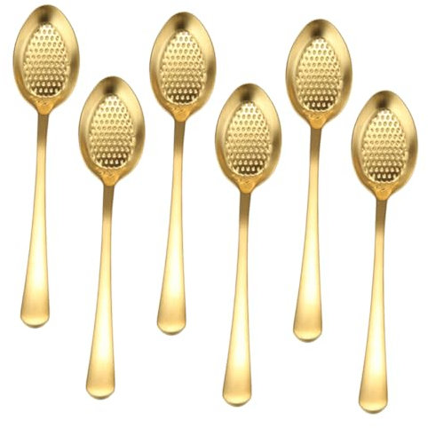 OFFSCH 6pcs Polished Stainless Steel Dessert Spoons Flatware for Kitchen Elegant Stirring Spoon for Tea Espresso Salad