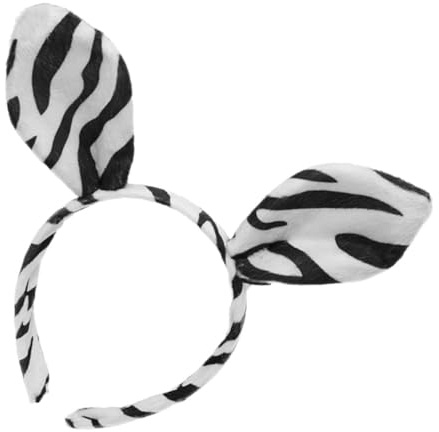 OSOLADY Süßes Zebra Stirnband mit Tierohren aus Plüsch und Kunststoff für Karneval Bequemes Tierkostüm Zubehör mit Komfortabler Passform für Lange Tragedauer Kostümbällen