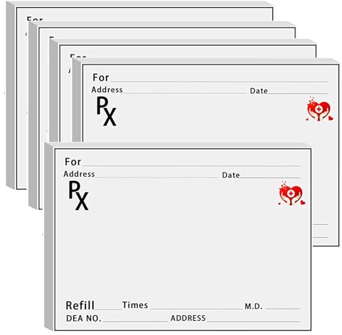 wootile Prescription Pads for Doctors Rx Pad Pharmacist Rx Paper Notepad Doctor Prescription Paper Notepad for Doctor Hospital Home Office Gift 5 Pack