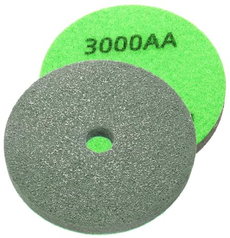 sourcing map 2 tamponi diamantati in spugna per lucidatura, diametro 10,2 cm, grana 3000, in fibra di sabbia smerigliatrice, per lucidatura a umido, per pietra, cemento, marmo, smerigliatrice,
