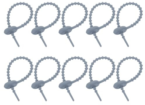sourcing map 20 bridas de silicona de 5 pulgadas, reutilizables, tiras giratorias, organizador de gestión de envolturas de cables para el hogar, oficina, cocina, bolsa de alimentos, color gris