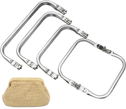 Juego de 4 Boquillas para Bolsos 16/20/22/25 cm Marco de Aluminio en U para Bolsos Monederos y Bolsas de Crochet Accesorios DIY para Fabricación de Bolsos