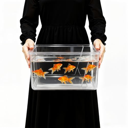 Geelin 1.5 Gallon Plastic Fish Tank Large Bowl Shatterproof with Crystal Clear Clarity for Terrarium, Flower Vase Centerpiece Gift for Fish Lovers (Square)