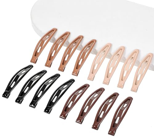 16 Stück Metall Snap Haarspangen Damen, Rutschfeste Haarclips, Elegante Haarklammern für Mädchen und Frauen, Vielseitige Haarschmuck für Verschiedene Anlässe