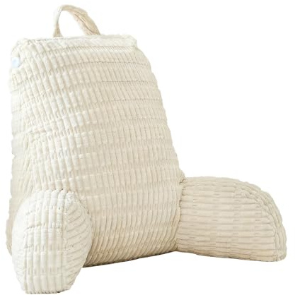 BUERPINKING Lesekissen Für Bett Und Sofa, Lesekissen Mit Handgelenkstütze, Armlehnen Und Rückenstütze, Rückenkissen Für Bett Für Bettruhe, Faulenzen, Lesen, Arbeiten Am Laptop, Fernsehen (Beige)