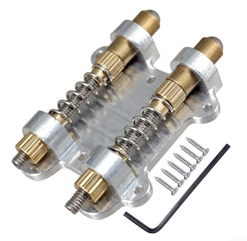 Chevalet trémolo double en laiton pour guitare électrique pour stabilisateur dispositif de blocage conçu pour l'installation de cavité arrière avec double système de balancement réglable