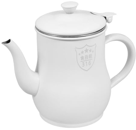 TOYANDONA Dispensador de Aceite de Cocina Colador de Malla Inoxidable, Recipiente para Aceite Usado y Freír, Capacidad 18 Oz, Adecuado para Cocina y Restaurante Blanco