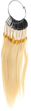 Healeved Échantillons de Test de Couleur Cheveux Humains 30 Mèches Nuancier Professionnel pour Coloration Capillaire Kit de Test Capillaire Beige Clair 9° pour Salon de Coiffure