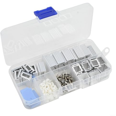 Dissipatore di calore in alluminio con set isolante per transistor TO-220-MOSFET 3 dimensioni (15×10×17/15×10×21/15×7×17mm), 30 pezzi, lega di alluminio, isolamento elettrico e dissipazione del calore