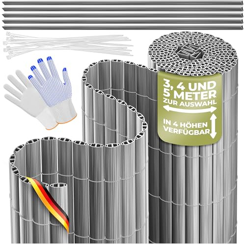 KESSER® Estera de protección visual de PVC, 100 x 300 cm, revestimiento de balcón, protección contra el viento, láminas reforzadas para jardín, balcón y terraza, incluye bridas, cubierta y guantes