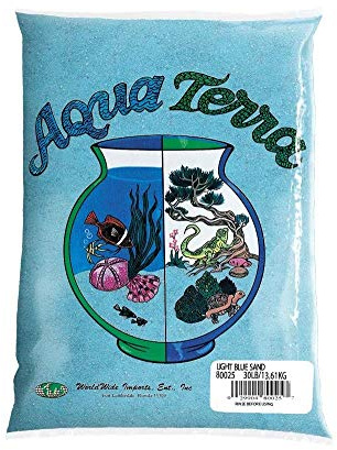 Aqua Terra Light Blue Sand, 5 Lbs - Premium Aquarium Sand, Decorative Substrate, Ideal Fish Tank Accessories, Natural Coated Sand for Decorative Tanks